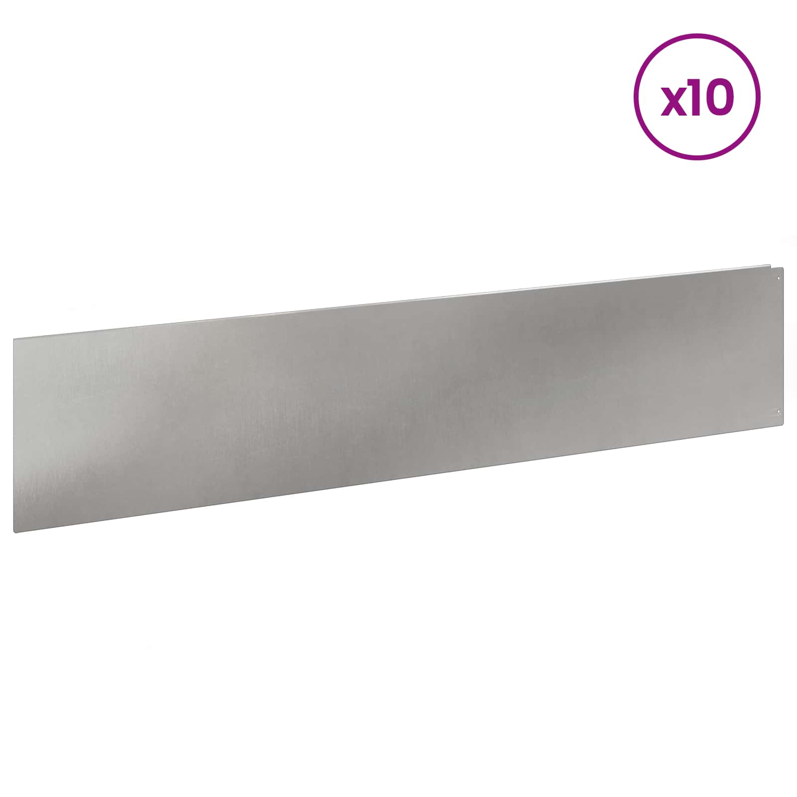 Robovi trave 10 kos 100 x 22 cm Jeklo Srebrna - slika 3