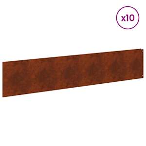 Okraj trávníku 10 pcs 100 x 22 cm Ocel Rezavá - obrázek 3