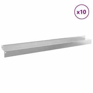 Okraj trávníku 10 pcs 100 x 10 x 8 cm Ocel Stříbrná - obrázek 3