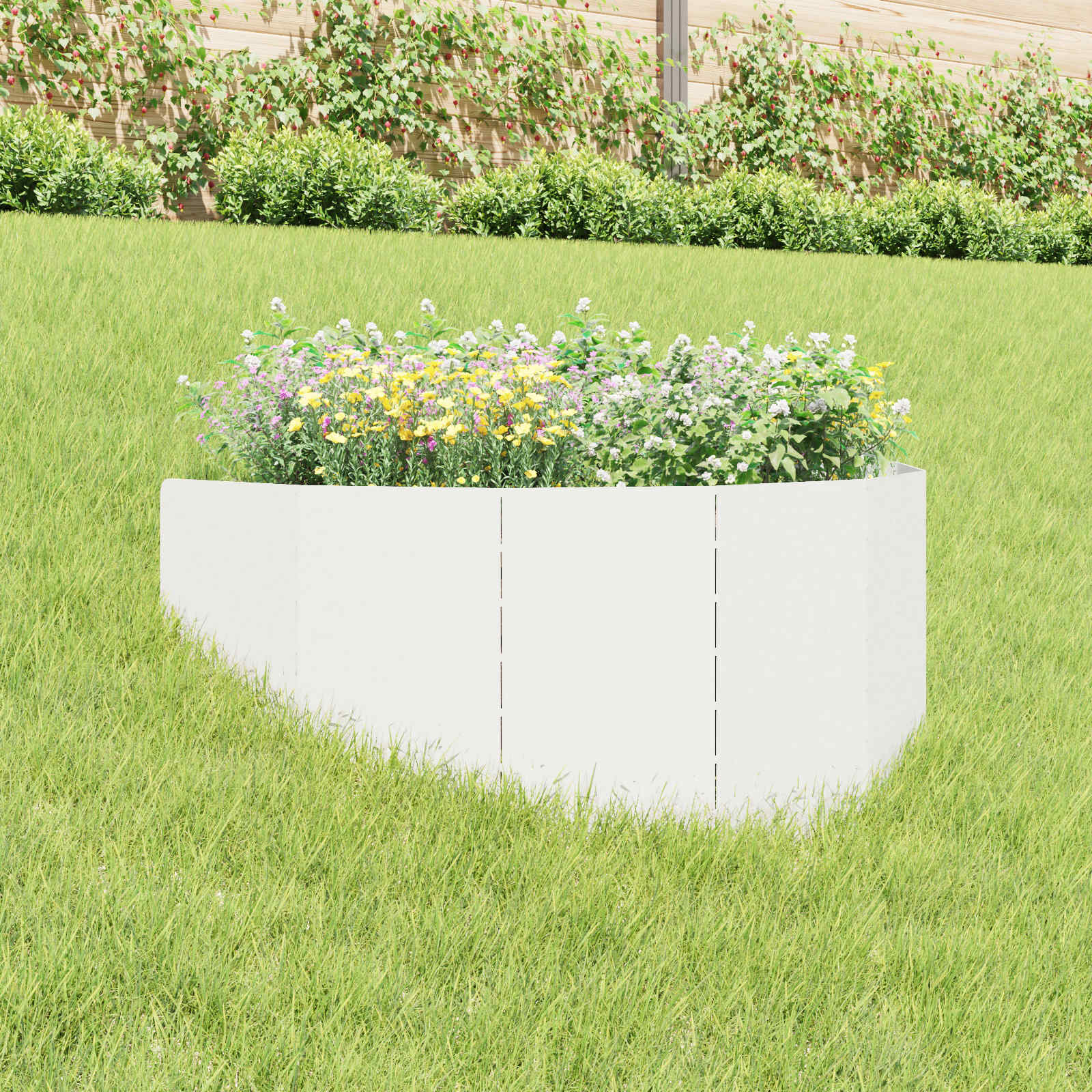 Gazonrand 100 x 45 cm Staal Wit – afbeelding 1