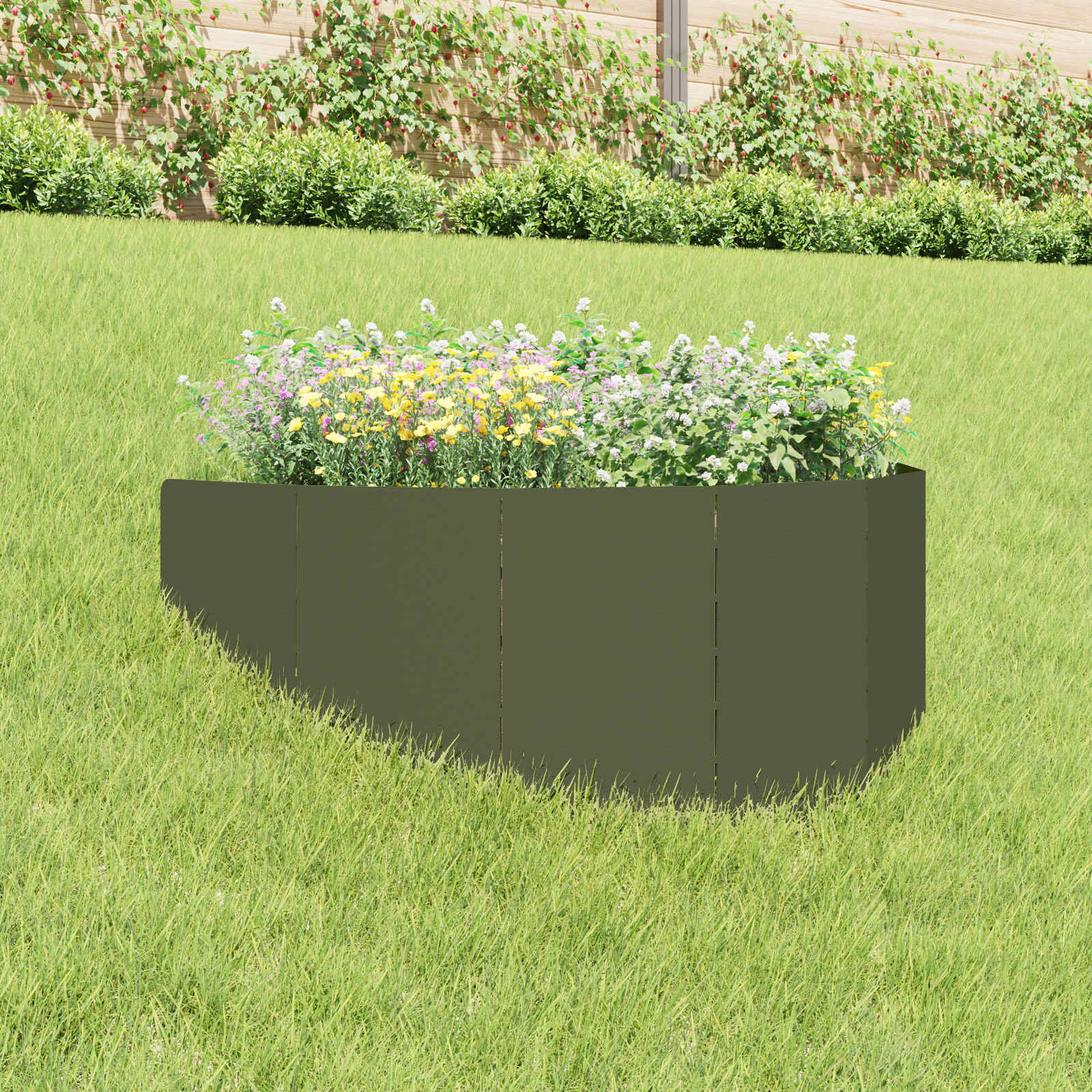 Gazonrand 100 x 45 cm Staal Olijfgroen – afbeelding 1