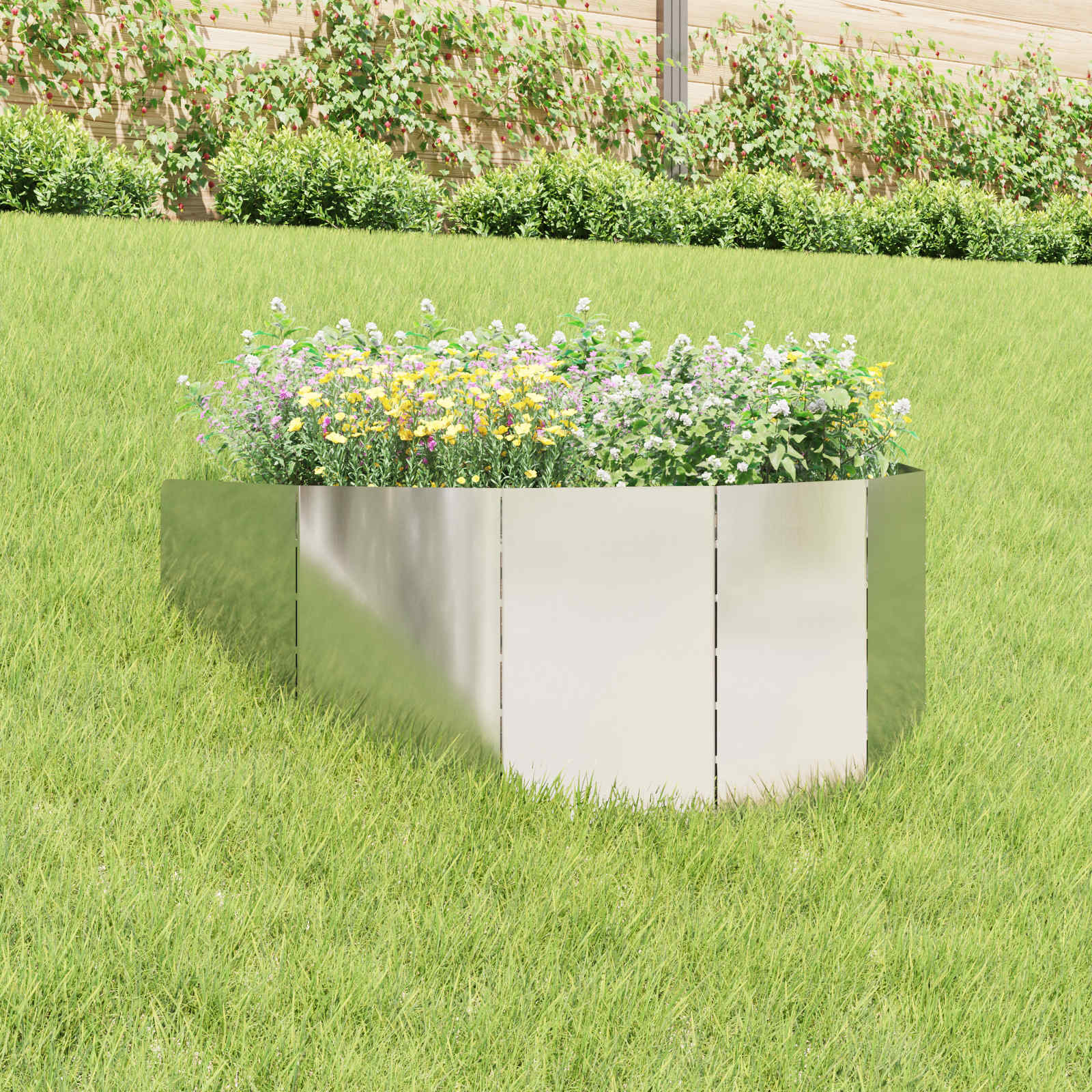 vidaXL Margine pentru gazon 100 x 45 cm Oțel Argintiu