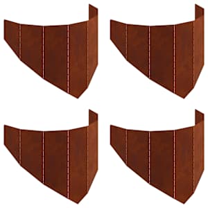 Okraj trávníku 4 pcs 100 x 45 cm Ocel Rezavá - obrázek 2