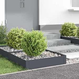 Robovi trave 4 kos 60 x 60 x 20 cm Jeklo Antracit