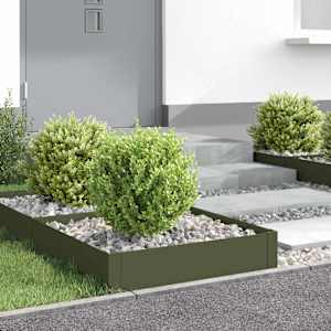 Robovi trave 4 kos 60 x 60 x 20 cm Jeklo Olivno zelena