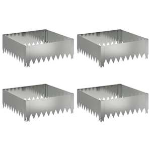 Okraj trávníku 4 pcs 60 x 60 x 20 cm Ocel Stříbrná - obrázek 2