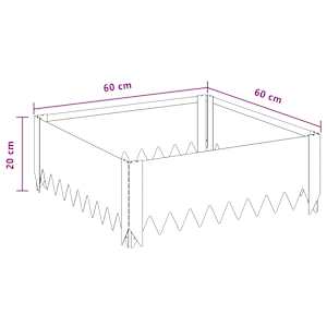 Okraj trávníku 4 pcs 60 x 60 x 20 cm Ocel Stříbrná - obrázek 9