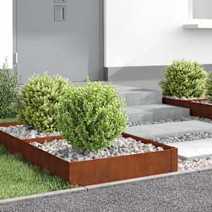Robovi trave 4 kos 60 x 60 x 20 cm Jeklo Rjav
