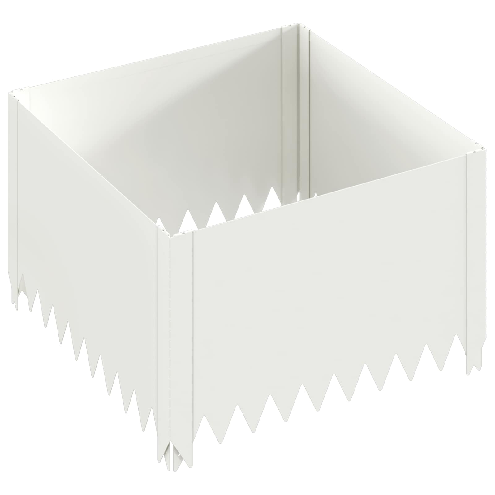 vidaXL Obrubník trávnika 60 x 60 x 35 cm Oceľ Biela