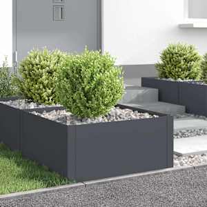 Robovi trave 4 kos 60 x 60 x 35 cm Jeklo Antracit