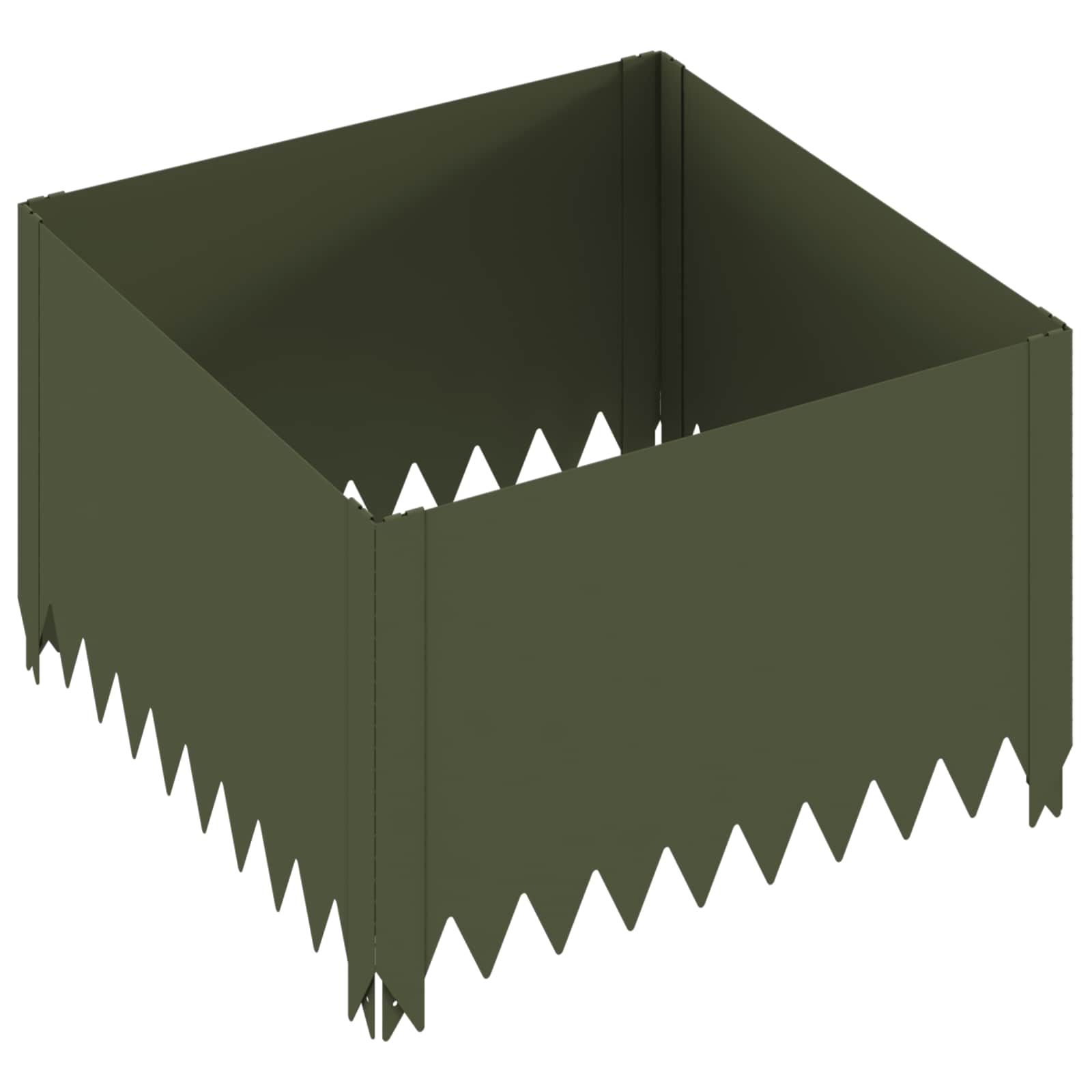 vidaXL Obrubník trávnika 60 x 60 x 35 cm Oceľ Olivovo zelená