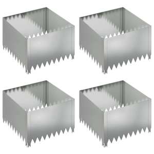 Okraj trávníku 4 pcs 60 x 60 x 35 cm Ocel Stříbrná - obrázek 2