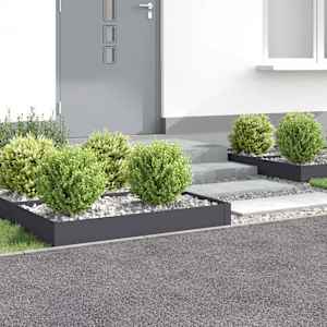 Robovi trave 4 kos 100 x 60 x 20 cm Jeklo Antracit