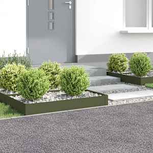 Robovi trave 4 kos 100 x 60 x 20 cm Jeklo Olivno zelena