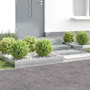 Robovi trave 4 kos 100 x 60 x 20 cm Jeklo Srebrna