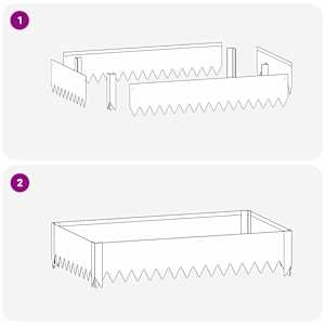 Okraj trávníku 4 pcs 100 x 60 x 20 cm Ocel Rezavá - obrázek 9