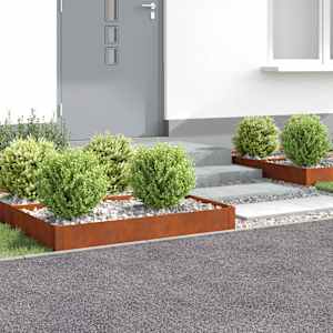 Robovi trave 4 kos 100 x 60 x 20 cm Jeklo Rjav