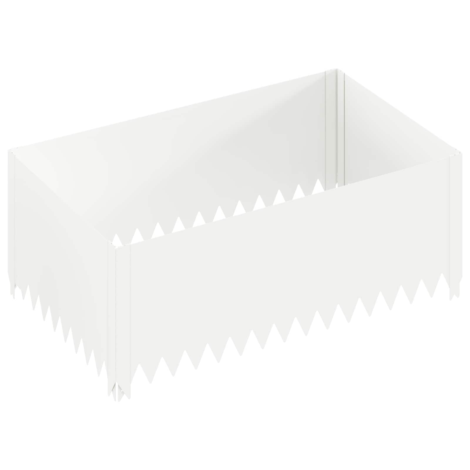vidaXL Obrubník trávnika 100 x 60 x 35 cm Oceľ Biela