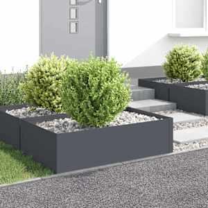 Robovi trave 4 kos 100 x 60 x 35 cm Jeklo Antracit