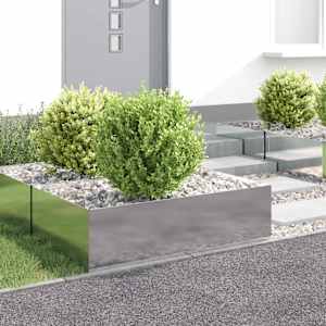 Robovi trave 4 kos 100 x 60 x 35 cm Jeklo Srebrna