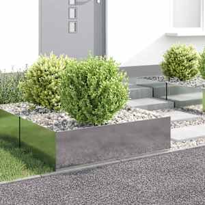 Robovi trave 4 kos 100 x 60 x 35 cm Jeklo Srebrna