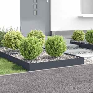 Robovi trave 4 kos 100 x 100 x 20 cm Jeklo Antracit