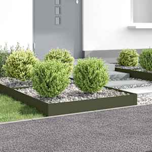 Robovi trave 4 kos 100 x 100 x 20 cm Jeklo Olivno zelena