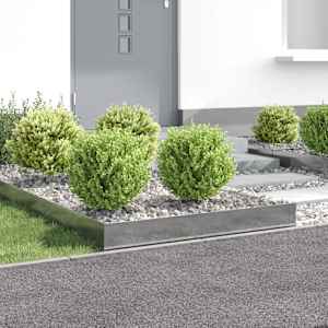 Robovi trave 4 kos 100 x 100 x 20 cm Jeklo Srebrna