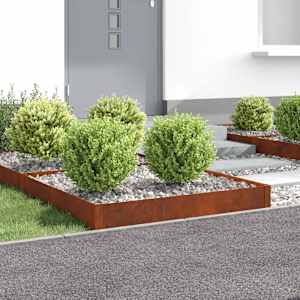 Robovi trave 4 kos 100 x 100 x 20 cm Jeklo Rjav