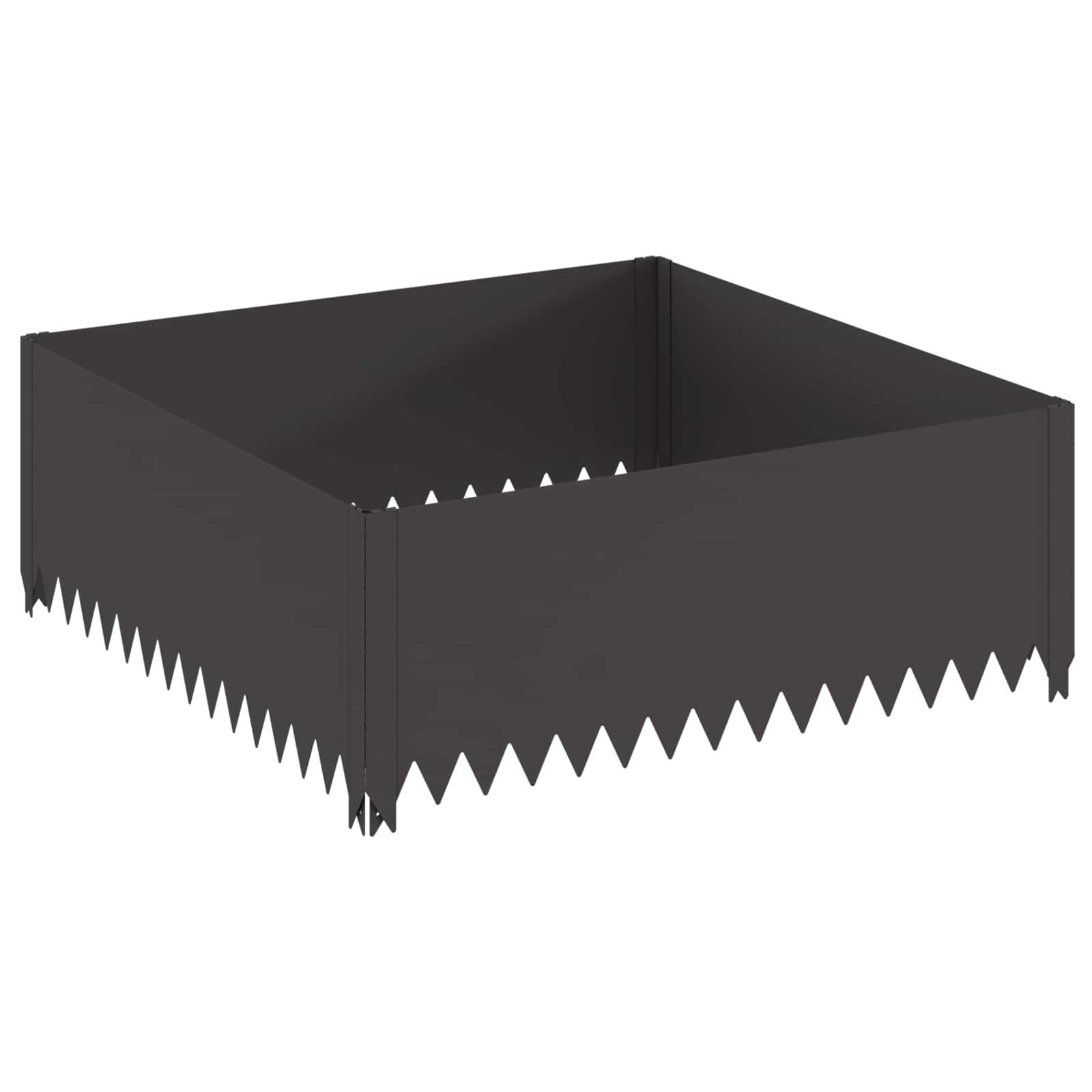 vidaXL Obrubník trávnika 100 x 100 x 35 cm Oceľ Čierna