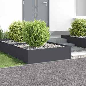 Robovi trave 4 kos 100 x 100 x 35 cm Jeklo Antracit