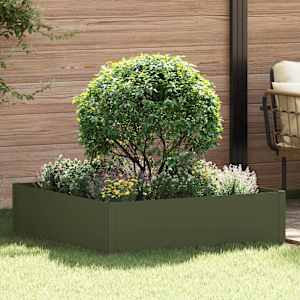 Robovi trave 100 x 100 x 35 cm Jeklo Olivno zelena