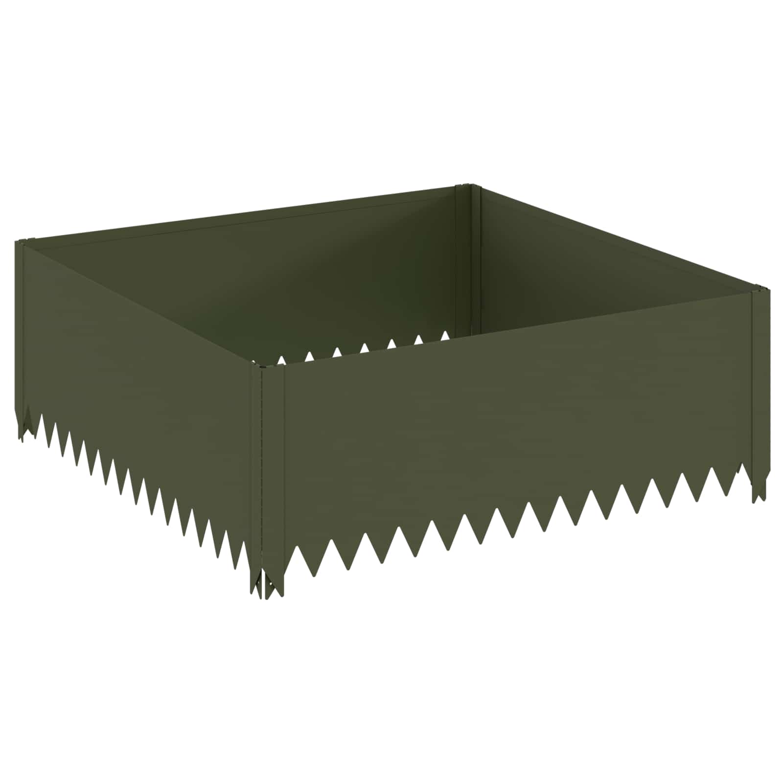 vidaXL Obrubník trávnika 100 x 100 x 35 cm Oceľ Olivovo zelená