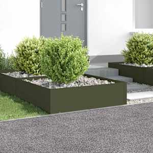 Robovi trave 4 kos 100 x 100 x 35 cm Jeklo Olivno zelena