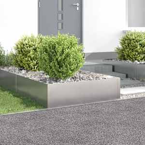 Robovi trave 4 kos 100 x 100 x 35 cm Jeklo Srebrna