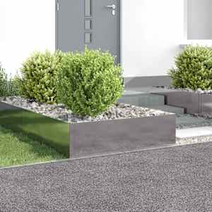 Robovi trave 4 kos 100 x 100 x 35 cm Jeklo Srebrna