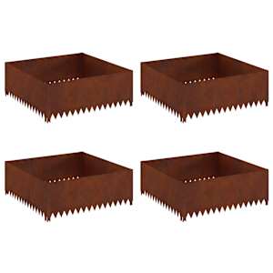 vidaXL Murupiire 4 tk 100 x 100 x 35 cm Teras Rooste