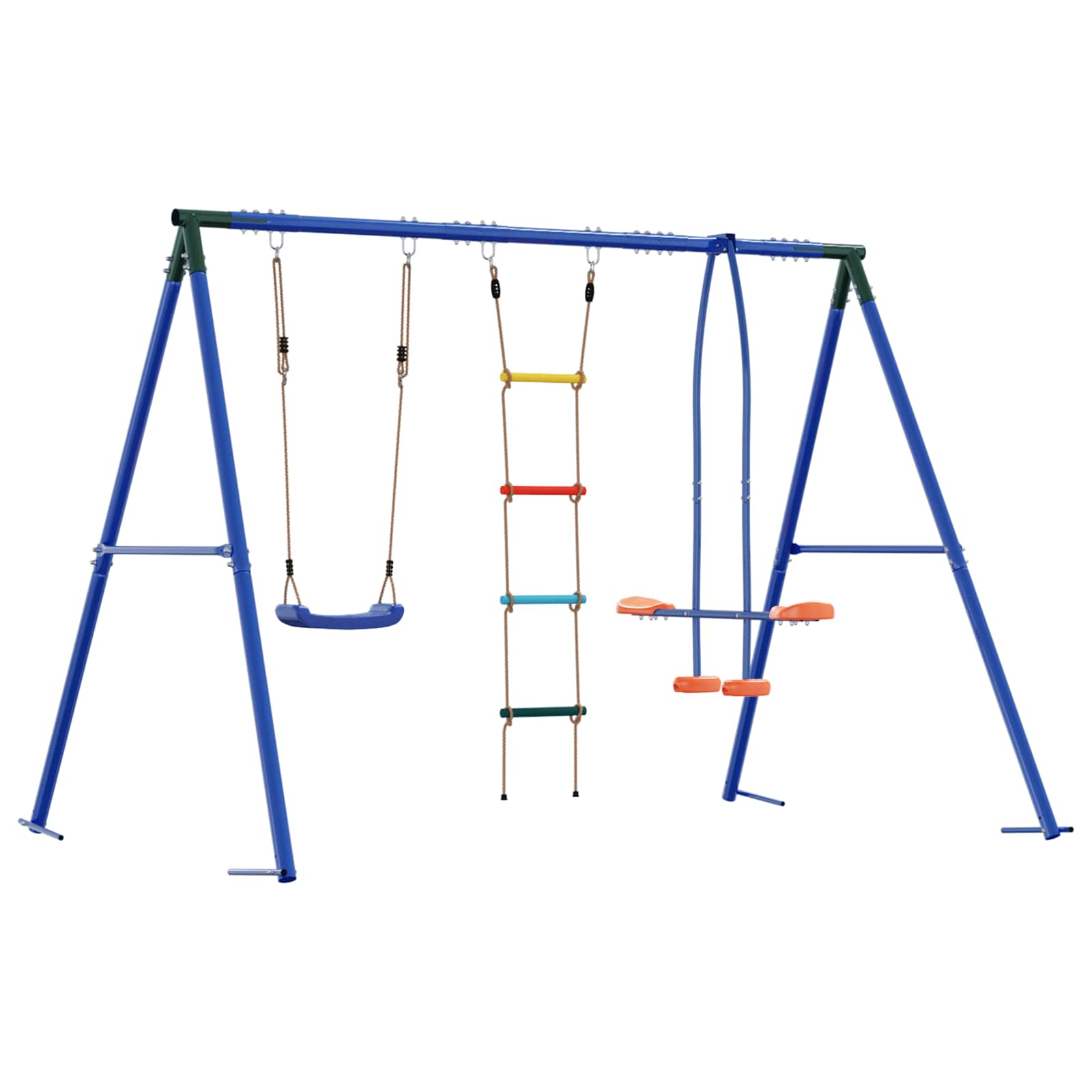 Outdoor Schaukelset Mehrfarbig 263 x 185 x 185 cm Stahl und PE – Ansicht 6