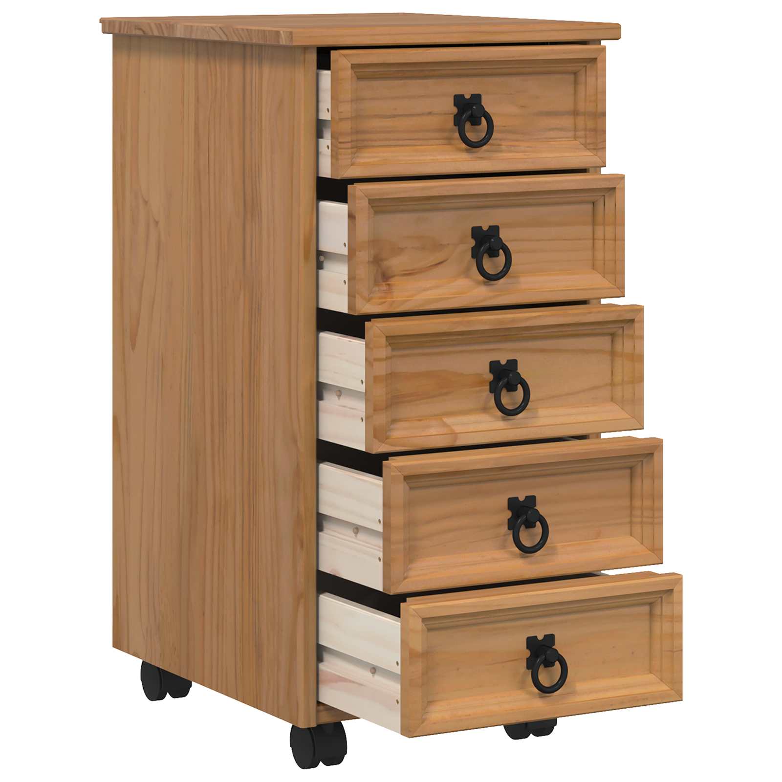 Rolkast met lades CORONA Massief grenenhout en engineered wood image 3