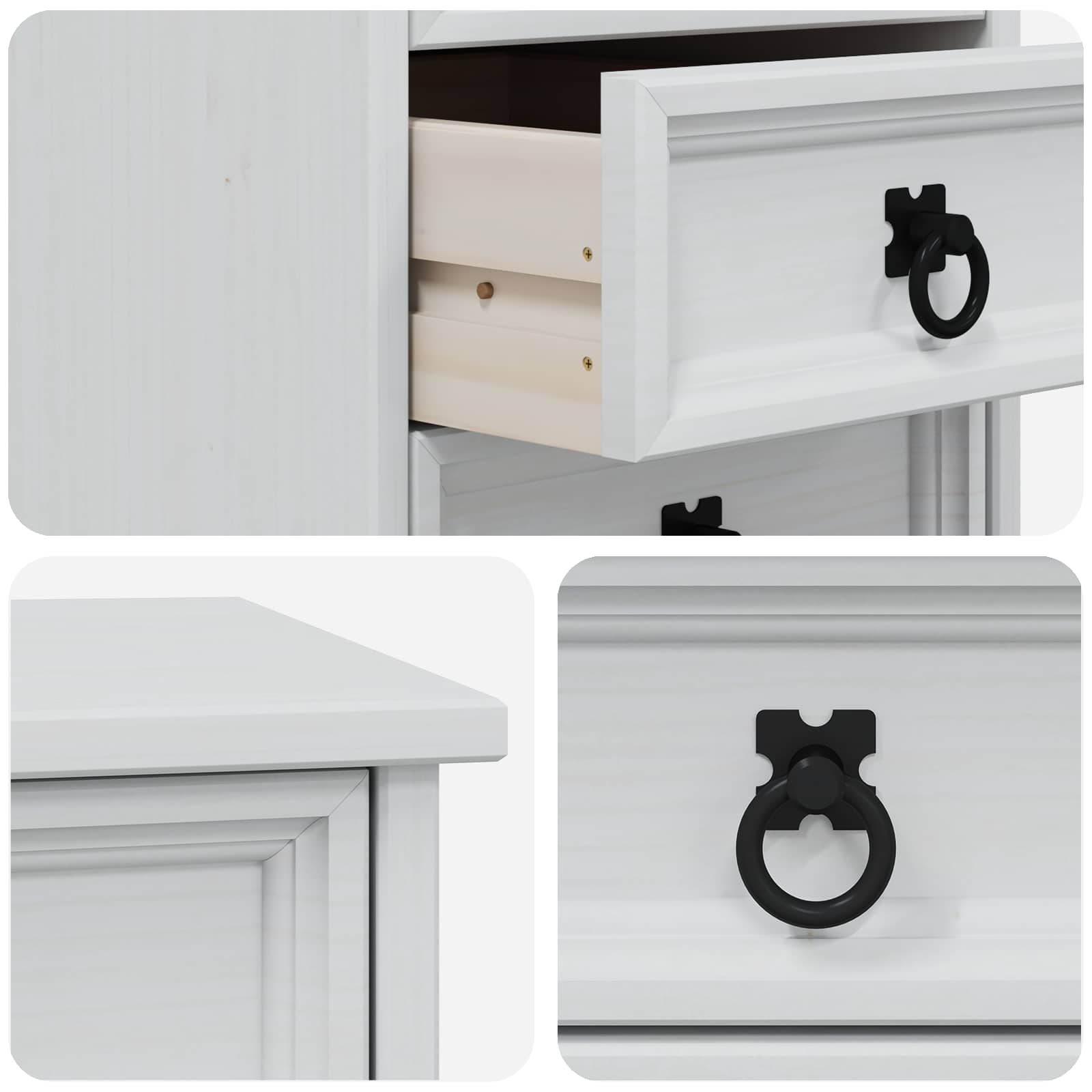 Rolkast met lades CORONA Massief grenenhout en engineered wood image 7