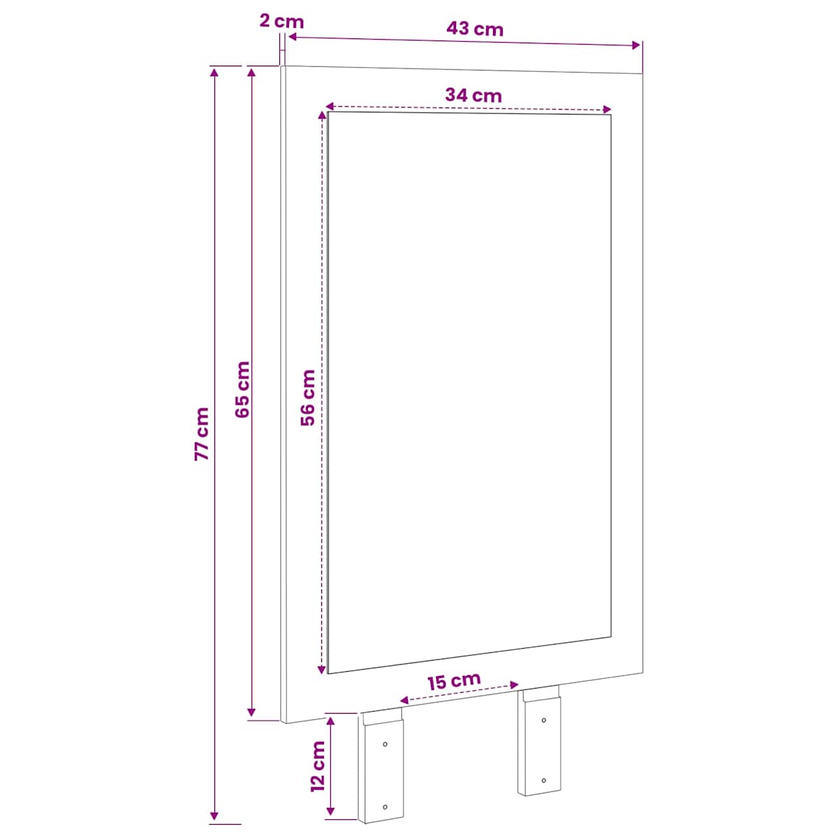 Spejl FAUSKE Hvid 43 x 3,5 x 77 cm Rektangulær - Billede 8