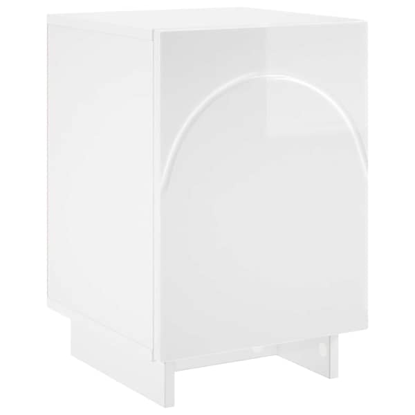 vidaXL &Ouml;&ouml;lambi kapp K&otilde;rgl&auml;ikega valge 33,5 x 34,5 x 50 cm Tehispuit