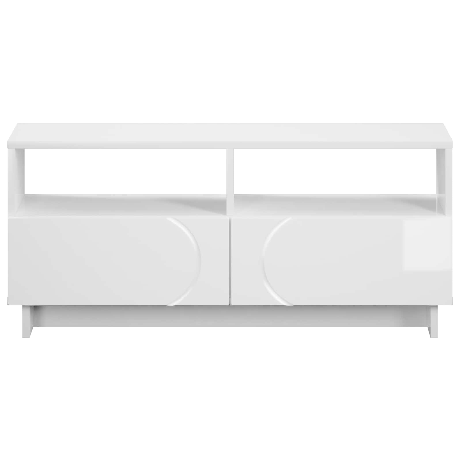 TV stojalo 90 x 34.5 x 40 cm Bela visok sijaj Inženirski les