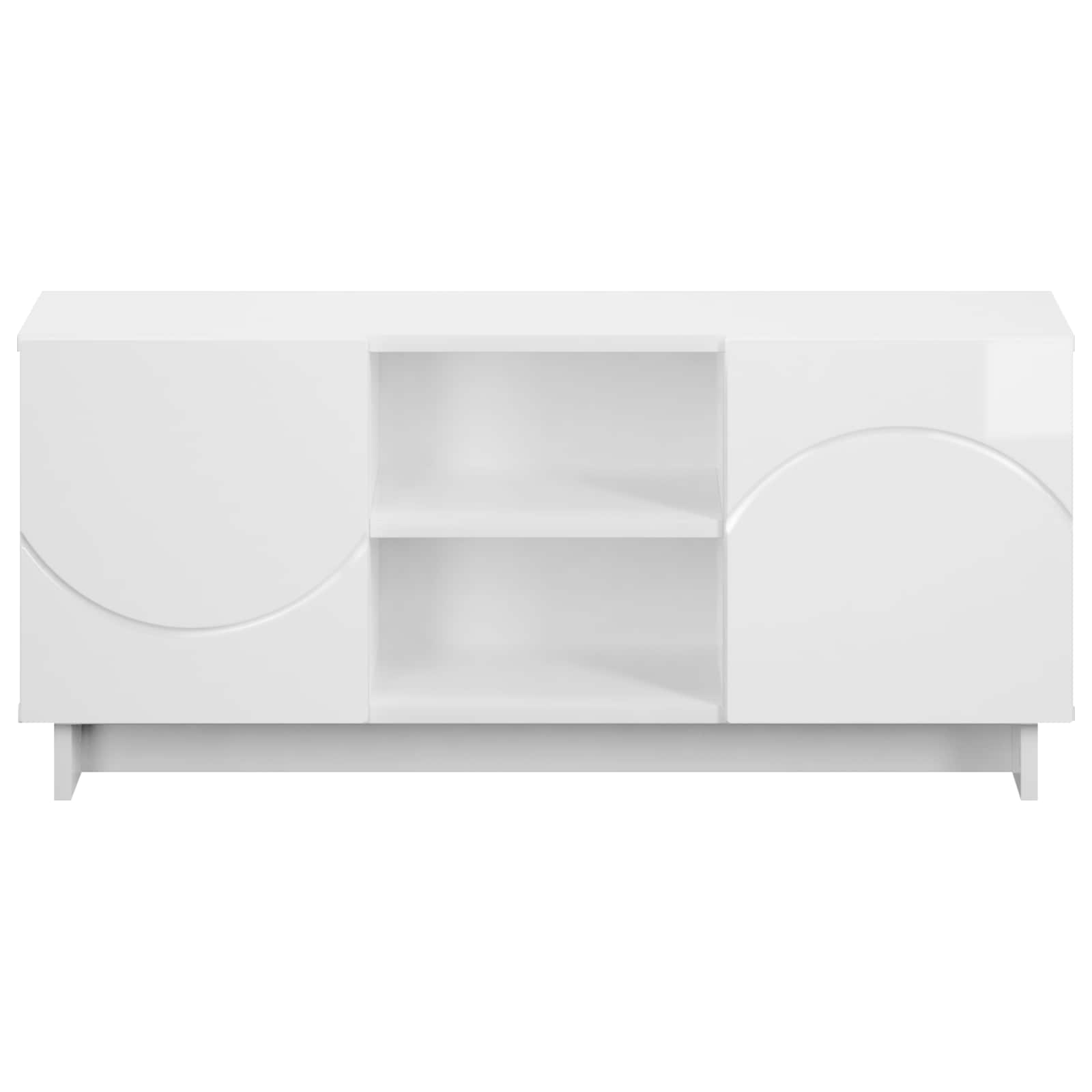 TV stojalo 90 x 34,5 x 40 cm Bela visok sijaj Inženirski les