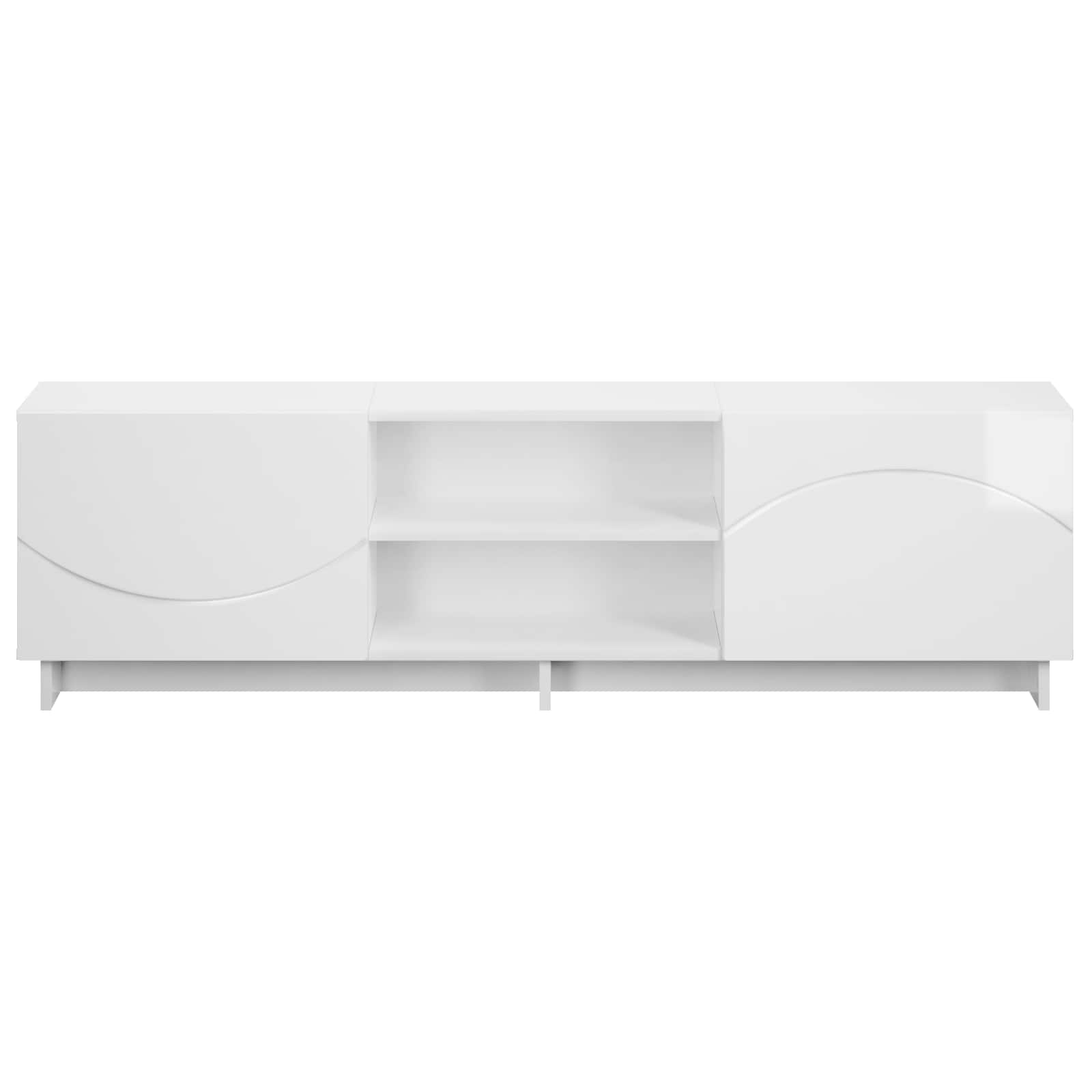 TV stojalo 140 x 34,5 x 40 cm Bela visok sijaj Inženirski les