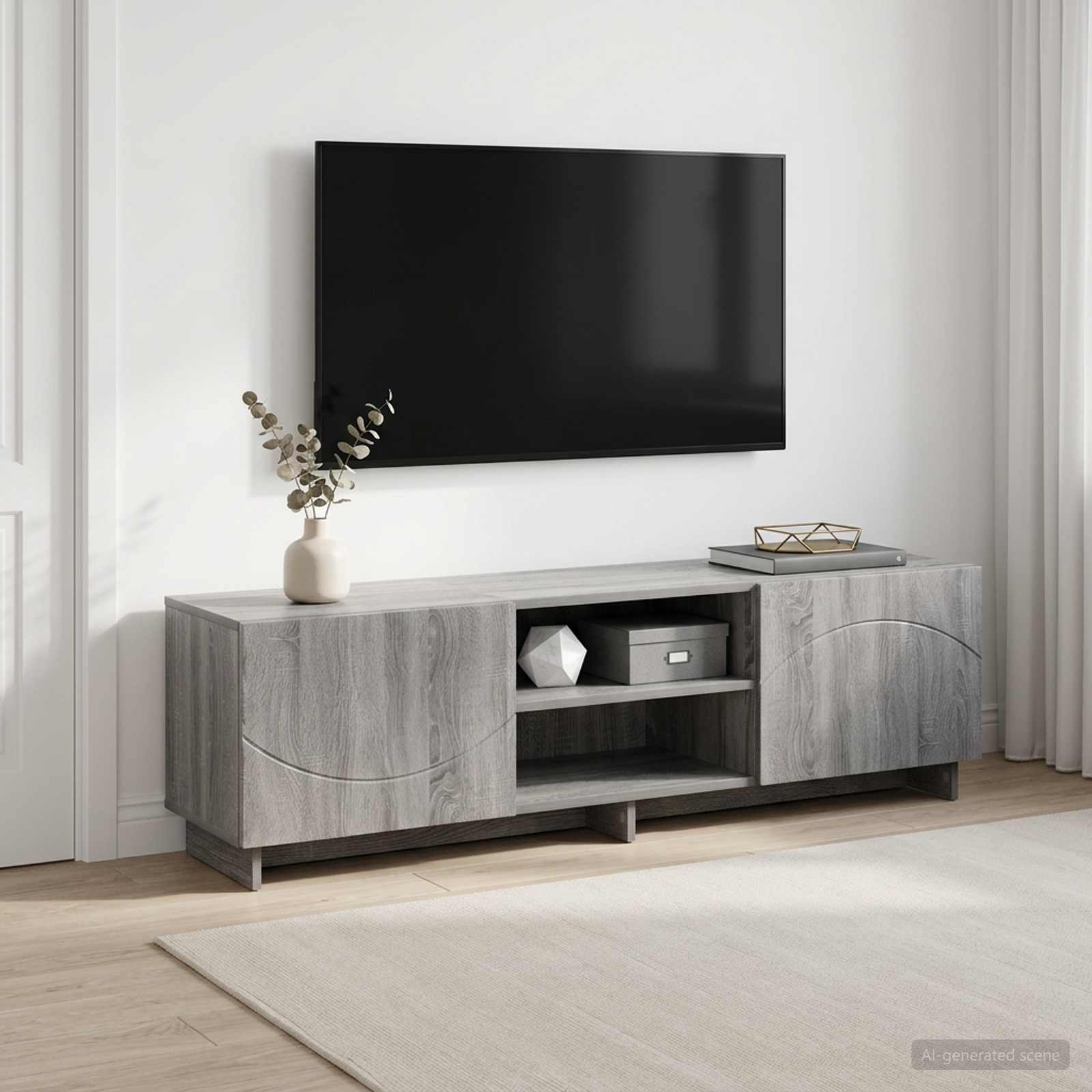 TV stojalo 140 x 34,5 x 40 cm Siva Sonoma Inženirski les
