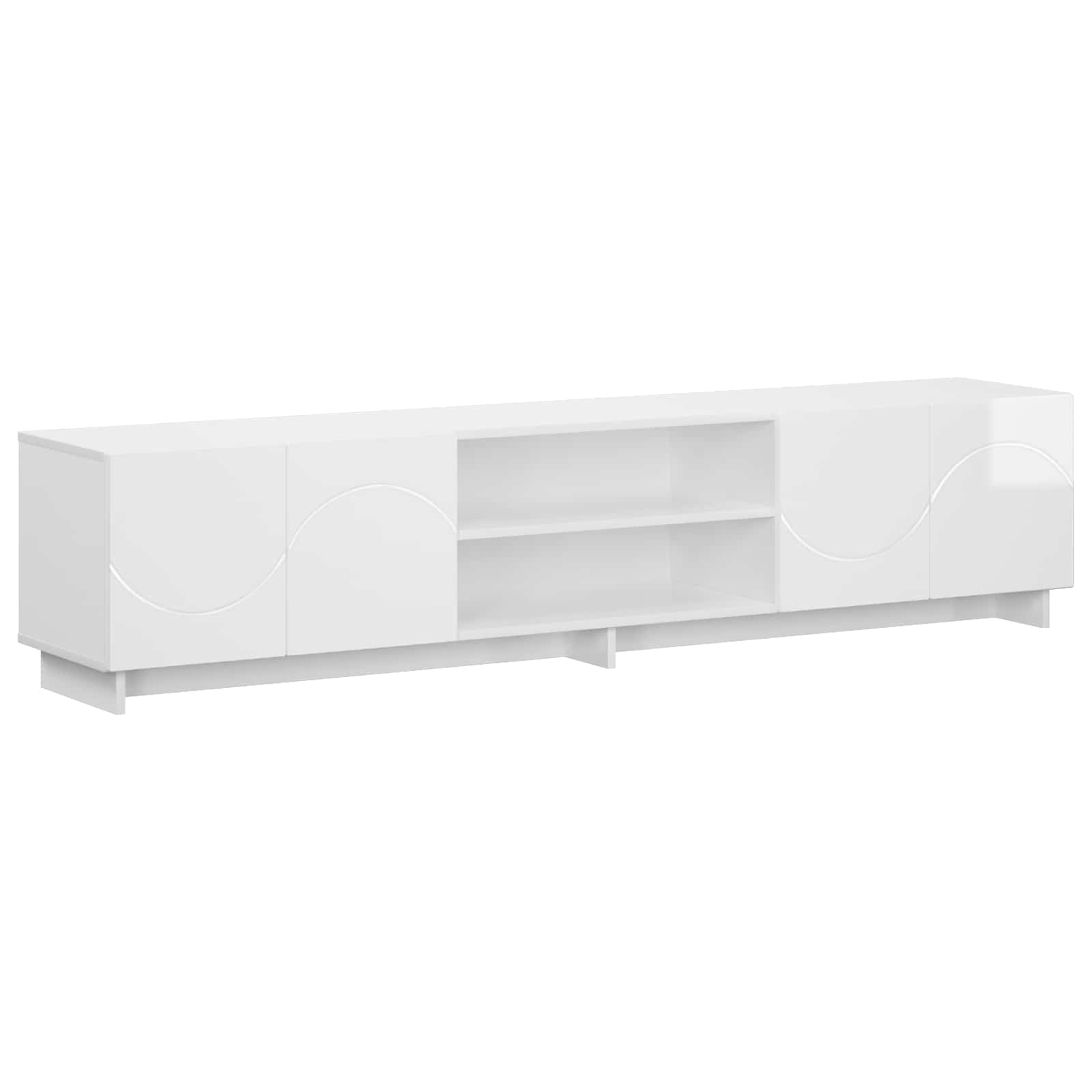 ТВ стойка 179.5 x 34.5 x 40 cm Бял гланц Инженерна дървесина — изображение 2