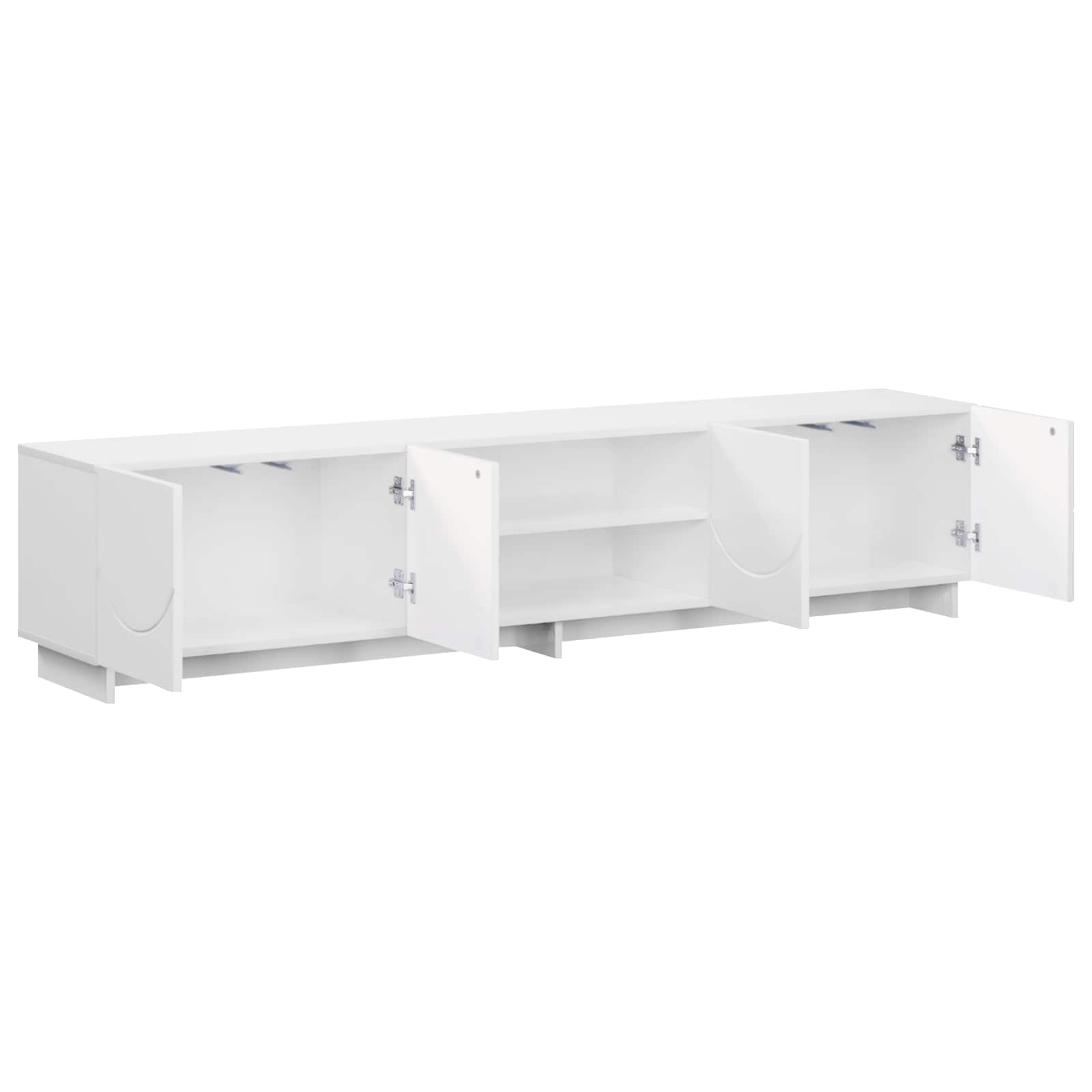 ТВ стойка 179.5 x 34.5 x 40 cm Бял гланц Инженерна дървесина — изображение 3