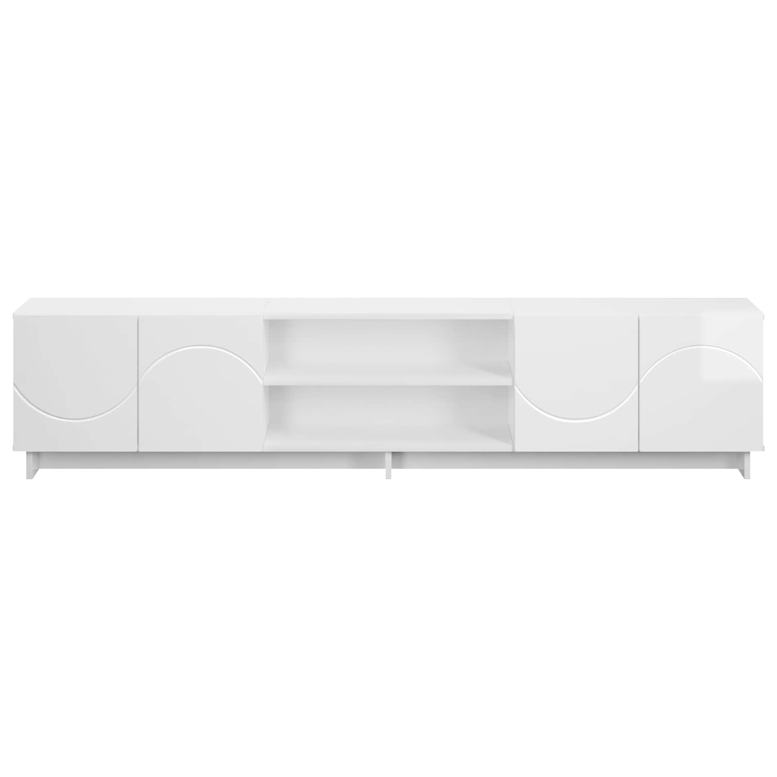 TV stojalo 180 x 34,5 x 40 cm Bela visok sijaj Inženirski les
