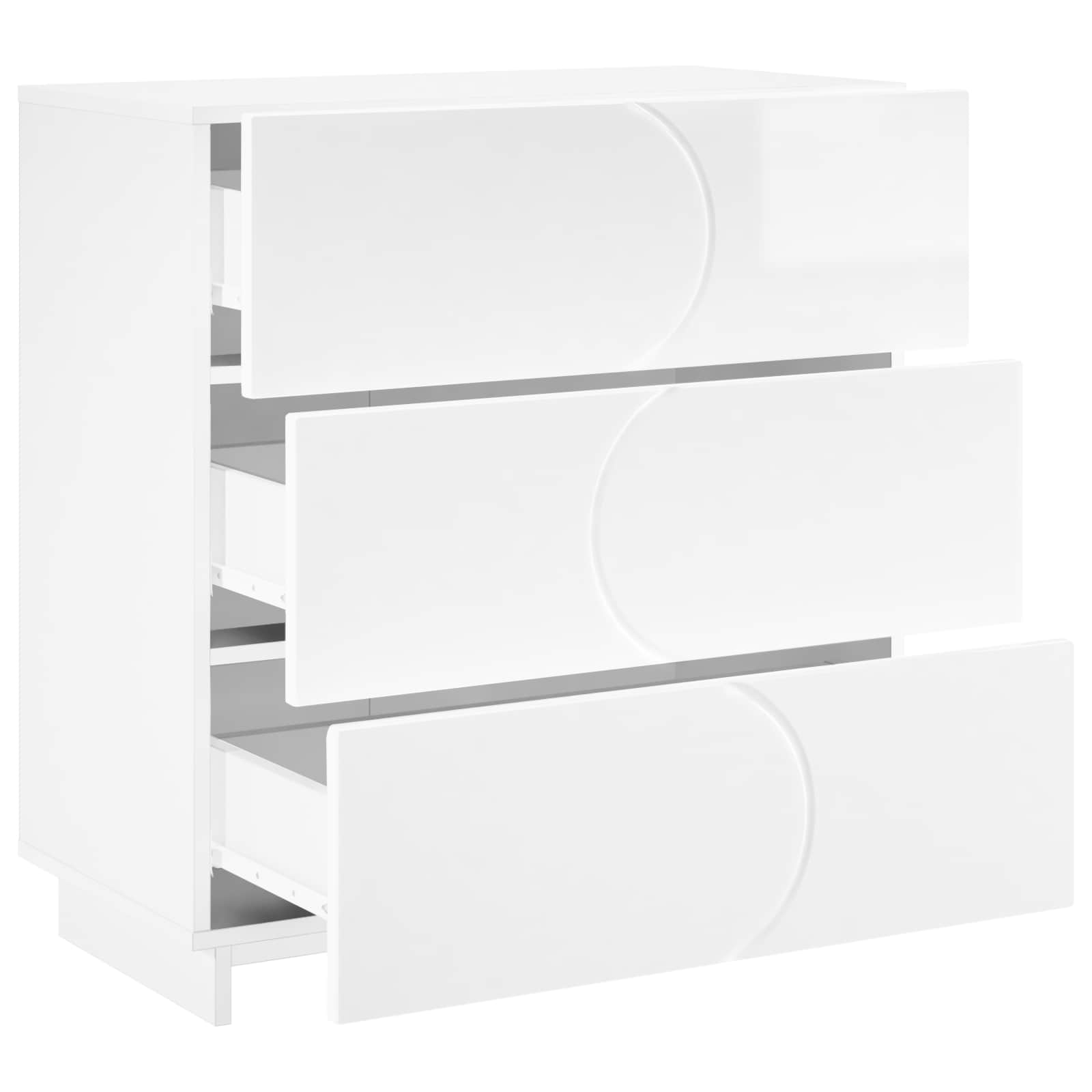 vidaXL - Dressoir - Hoogglans - Wit - 70 - x - 38 - x - 75 - cm - Bewerkt - hout